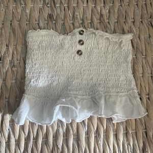 Free People white tube top with buttons